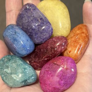 Colourful Crackle Quartz- Large Tumble Stone - Image 2