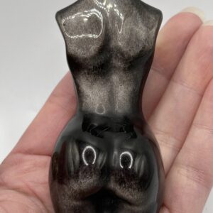 Silver Obsidian Female Torso Carving - Image 3