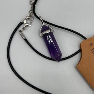 Chakra Stones Pendant (DT) on Black Cord Chain - Image 2