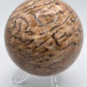 Zebradorite Sphere (smoky quartz in peach moonstone) - Image 3