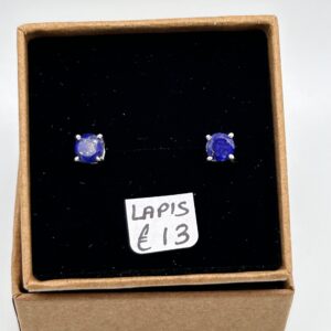 Sterling Silver Lapis Lazuli Stud Earrings