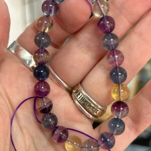 Rainbow Fluorite Bead Bracelet