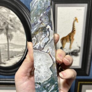 Large Moss Agate Tower - Image 4