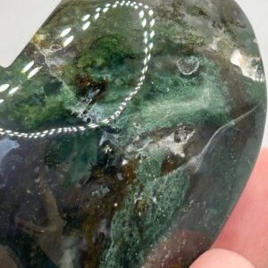 Moss Agate Heart Palm Stone - Image 4