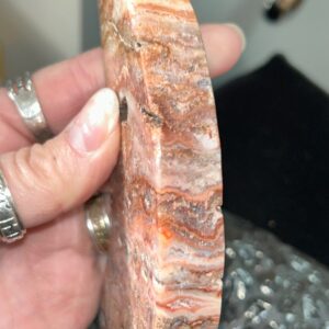 Indonesian Crazy Lace Agate Crescent Moon + Stand - Image 2