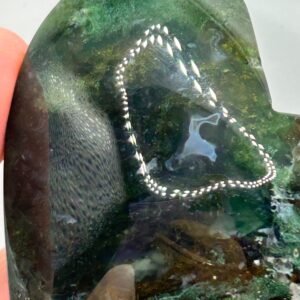 Moss Agate Heart Palm Stone - Image 5