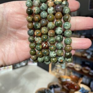 Rainforest Rhyolite Bead Bracelet