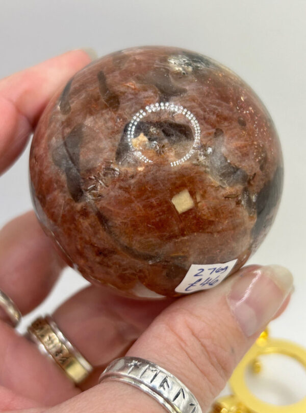 Sunstone with Smoky Quartz Sphere - Image 3