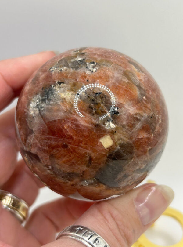 Sunstone with Smoky Quartz Sphere