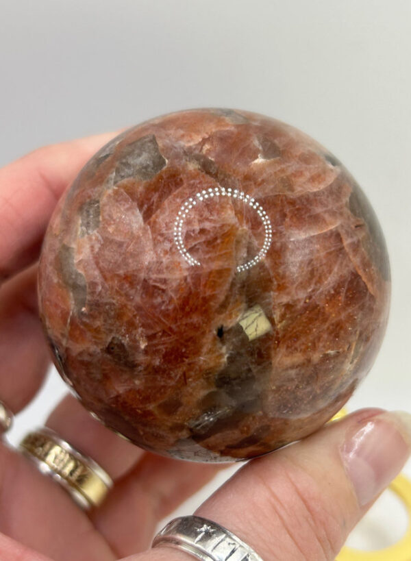 Sunstone with Smoky Quartz Sphere - Image 5