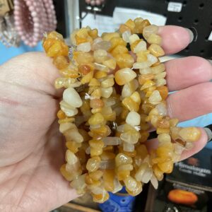 Yellow Jade Chip Stone Bracelet