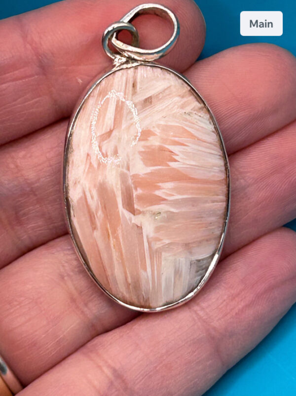 Peach Scolecite Pendant