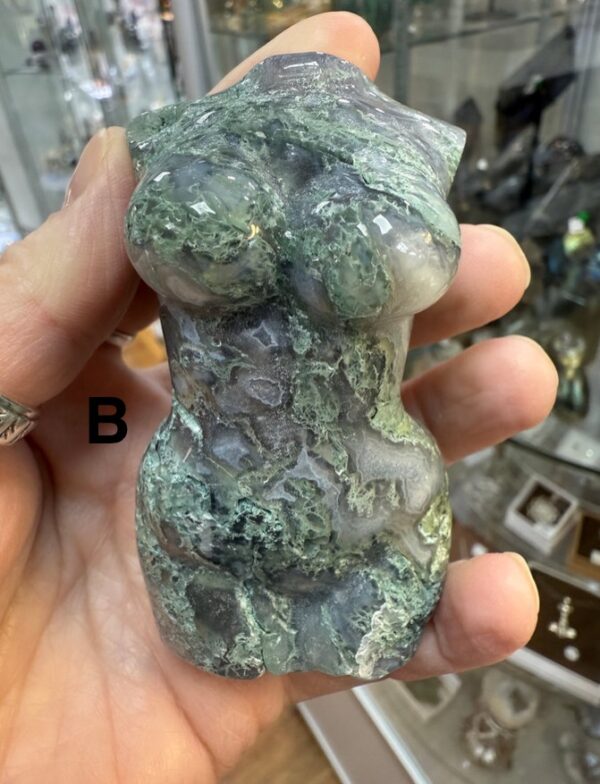 Moss Agate Goddess Carving - Image 6