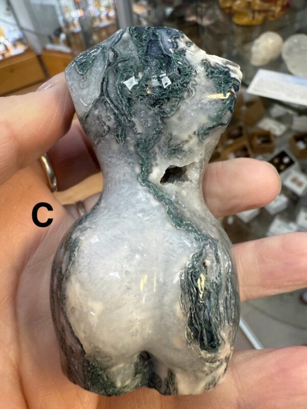 Moss Agate Goddess Carving - Image 11