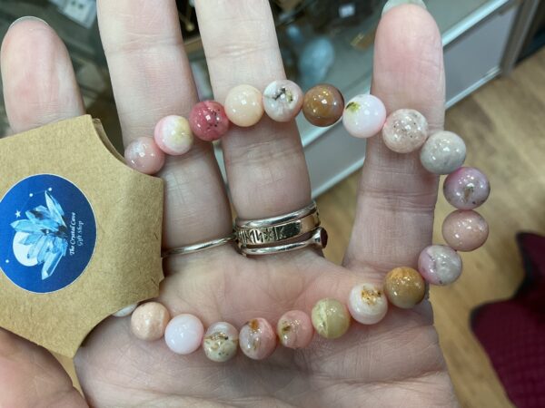 Pink Peruvian Opal Bead Bracelet - Image 3