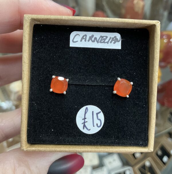 Faceted Square Stud Earrings