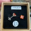 Faceted Square Stud Earrings - Image 2