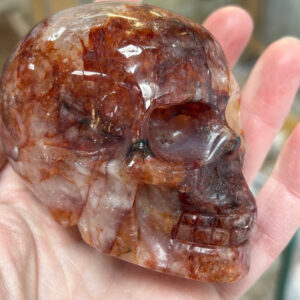 Fire Quartz Skull Carving