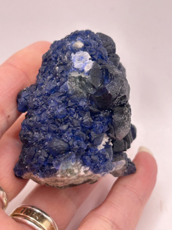 Blueberry Fluorite on Candle Quartz Matrix - Image 5