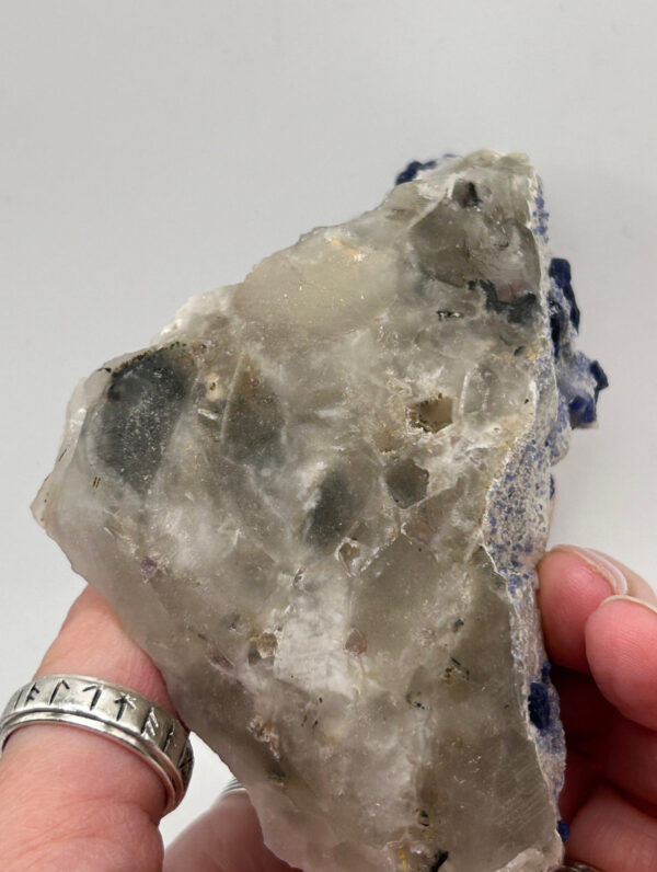 Blueberry Fluorite on Candle Quartz Matrix - Image 8