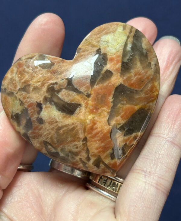 Zebradorite Heart Palm Stone