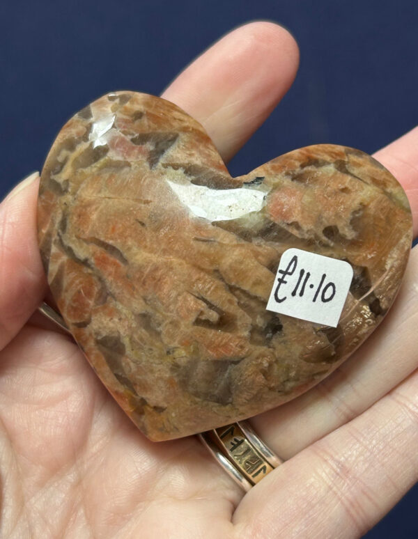 Zebradorite Heart Palm Stone - Image 3