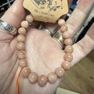 Peach Moonstone Bead Bracelet