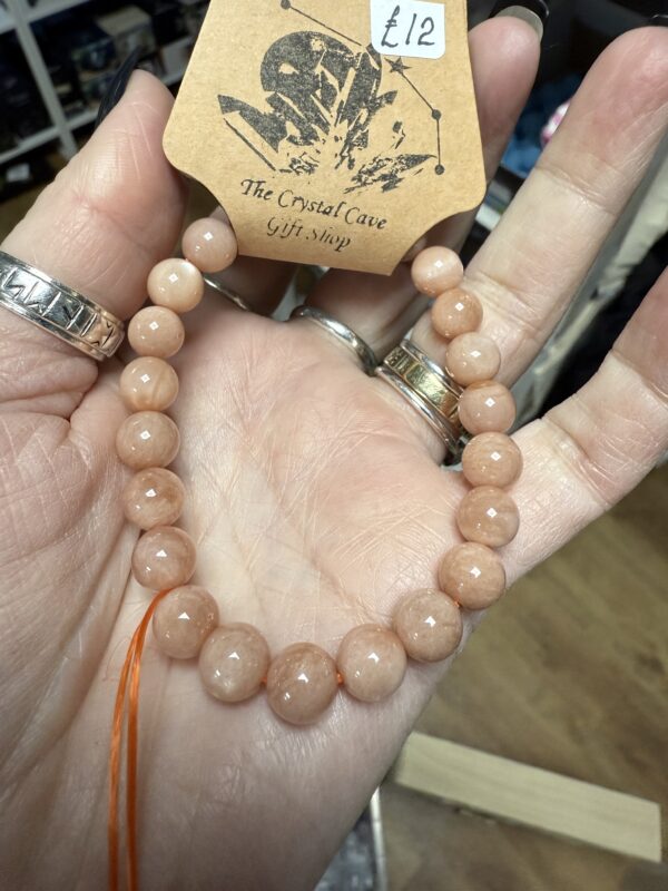 Peach Moonstone Bead Bracelet