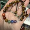 Adjustable Chakra & Tiger Eye Bead Bracelet - Image 2