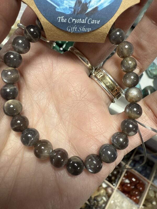 High Quality Black Moonstone Bead Bracelet - Image 3