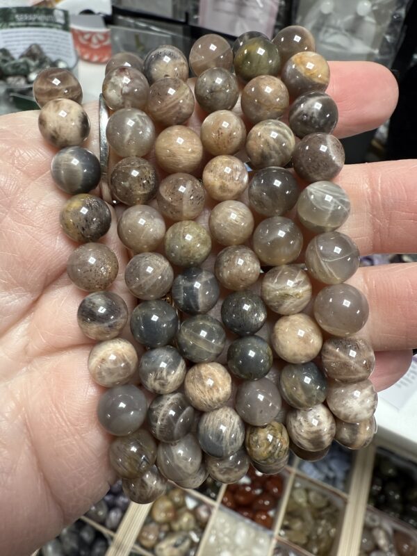 Black Moonstone Bead Bracelet - Image 2