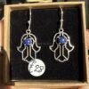 Lapis Lazuli Hamsa Hand Earrings
