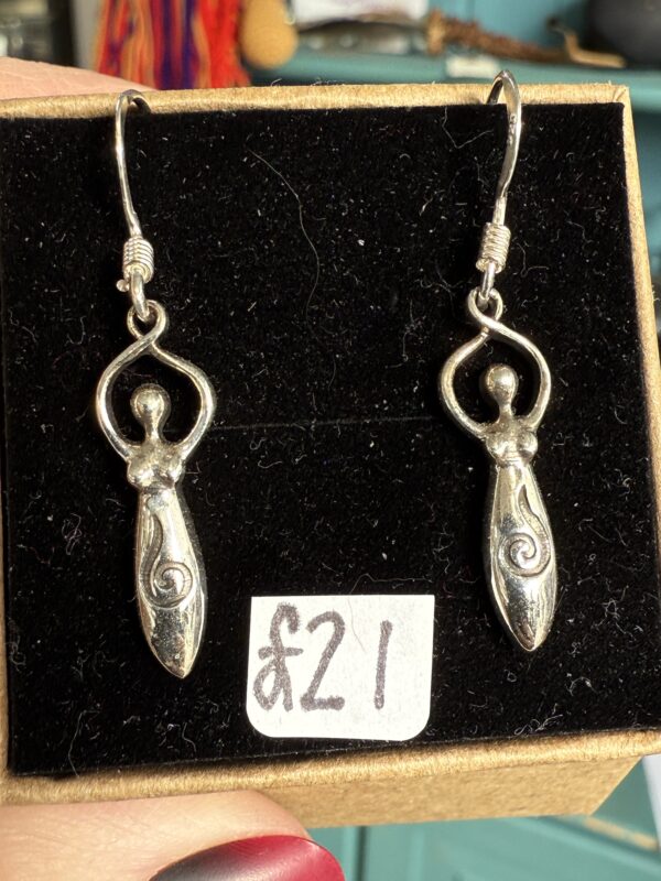 925 Sterling Silver Goddess Earrings