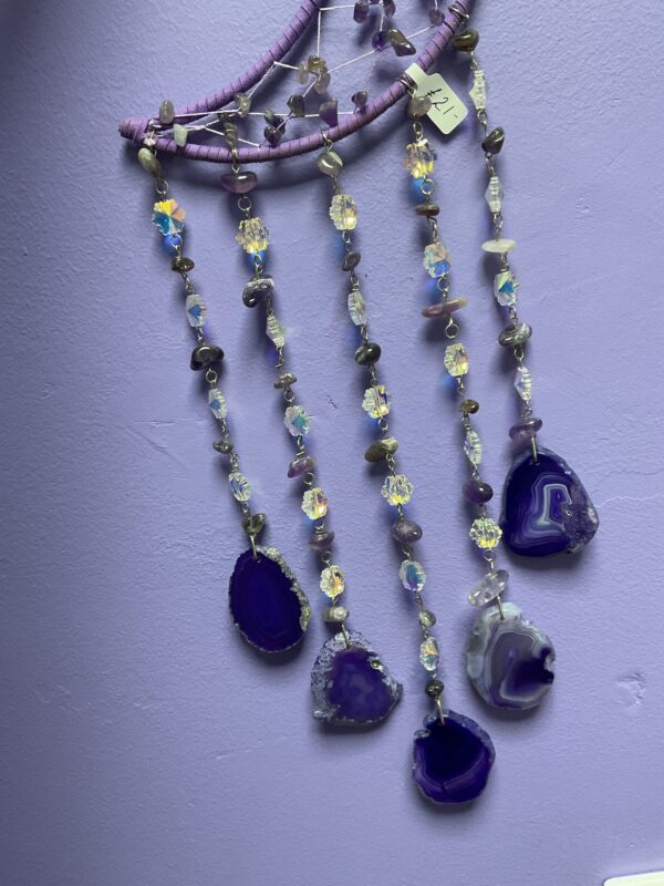 Agate Slice Crescent Moon Dream Catcher - Image 8