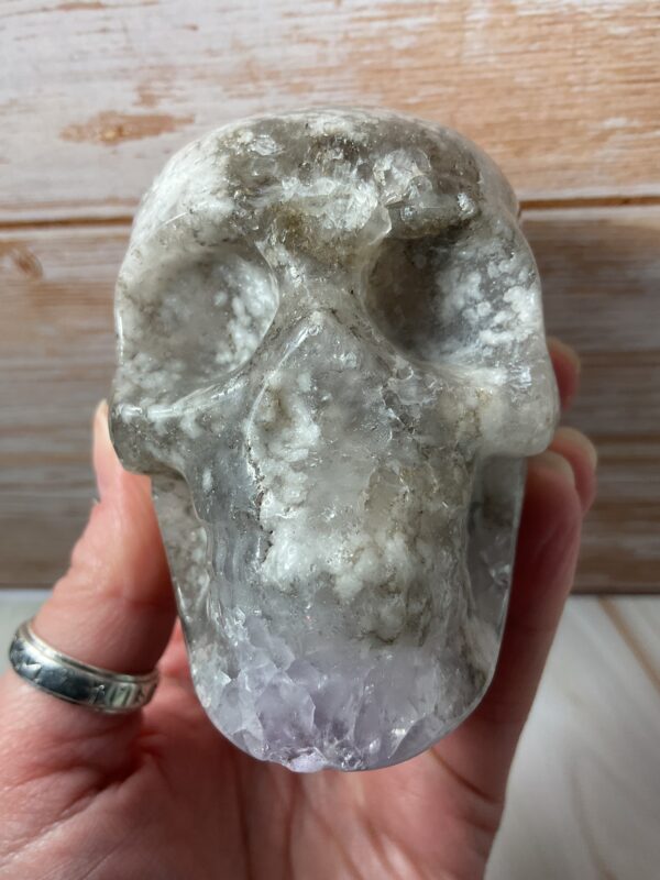 Pink Amethyst Skull Carving - Image 3