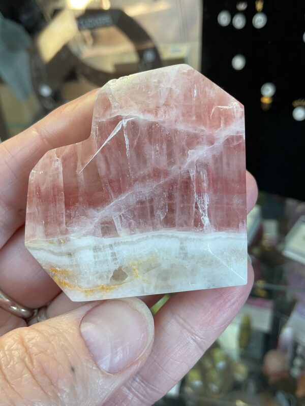 Rose Calcite Faceted Hearts - Image 8