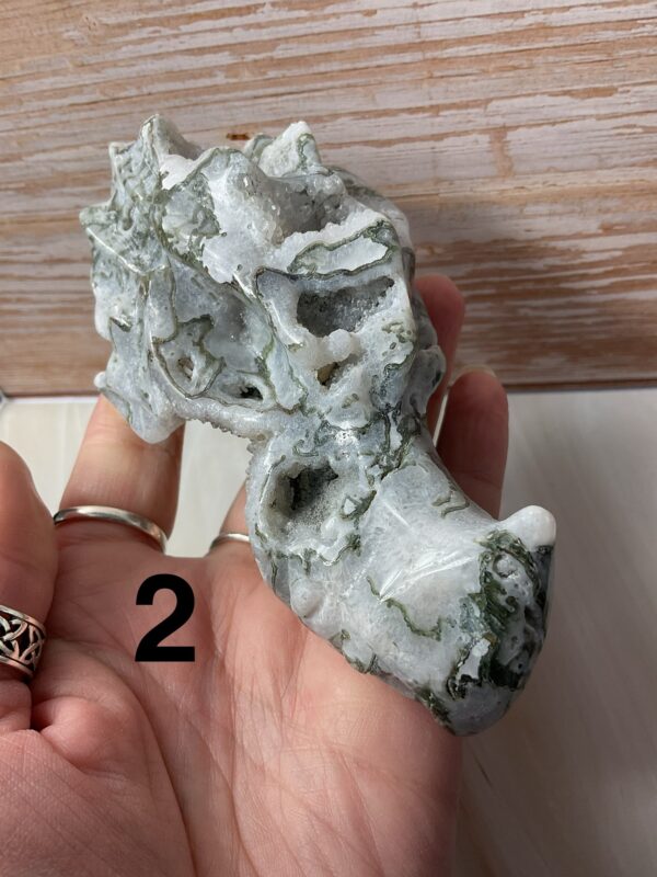 Moss Agate Dragon Head - Image 13