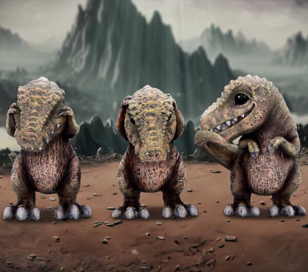 Three Wise Tyrannosaurus Rex Ornaments