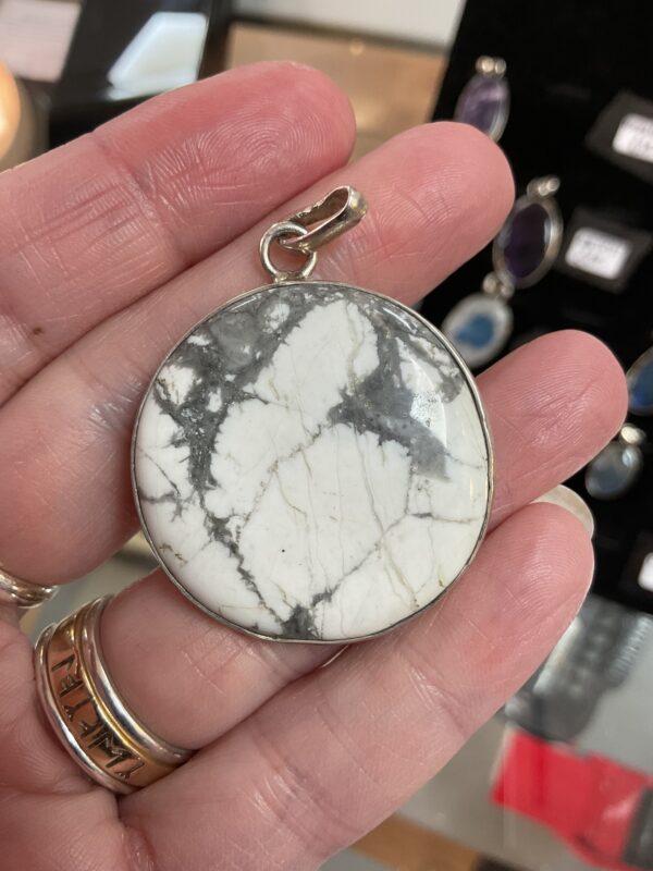 Sterling Silver Howlite Pendant