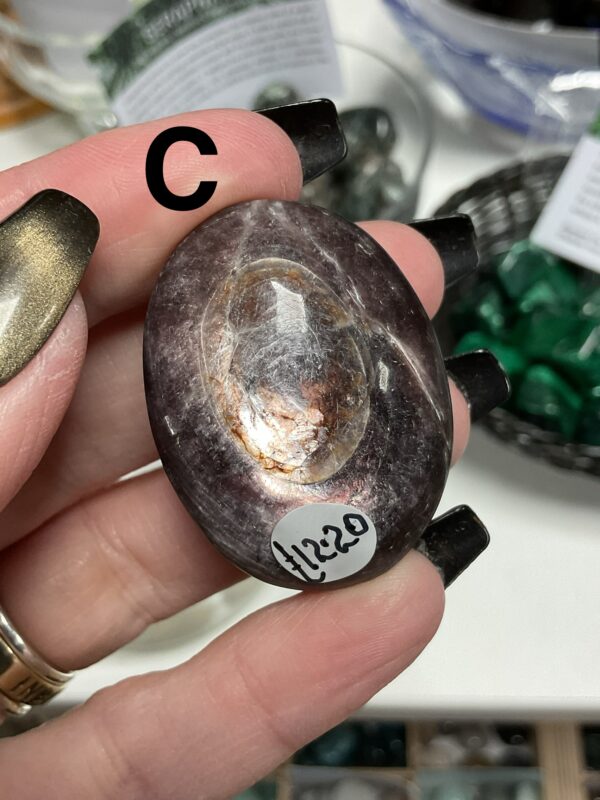 Gem Lepidolite (Purple Mica) Palm Stone - Image 4