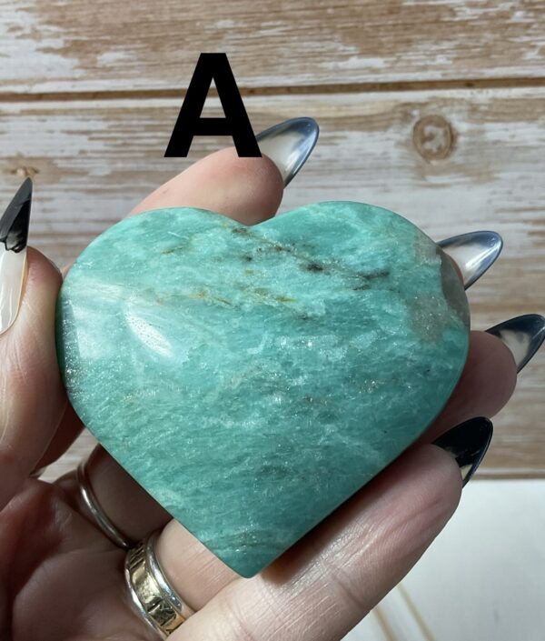 Amazonite with Smoky Quartz Palm Stone - Image 3