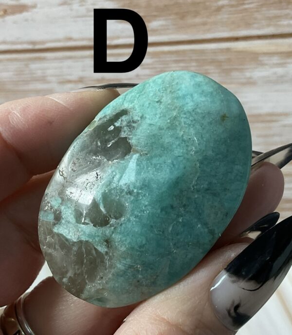 Amazonite with Smoky Quartz Palm Stone - Image 11