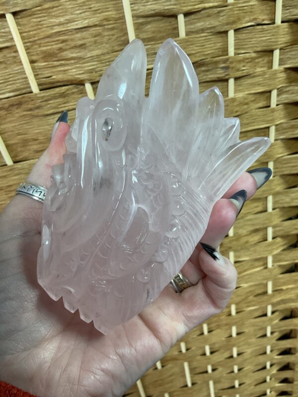 Rose Quartz Fancy Dragon Head - Image 4