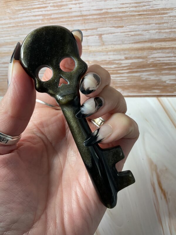 Golden Obsidian Key Carving