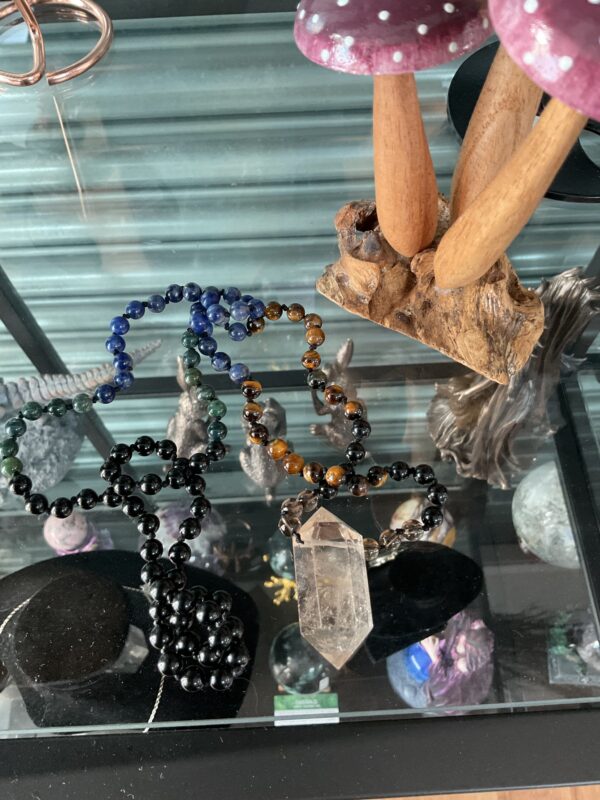 Smoky Quartz DT Pendant on Mixed Bead Necklace - Image 3