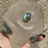 Clear Quartz Alien Head with Labradorite Eyes Carving - Image 3