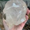 Clear Quartz Alien Head with Labradorite Eyes Carving - Image 8