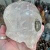 Clear Quartz Alien Head with Labradorite Eyes Carving - Image 9