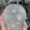 Clear Quartz Alien Head with Labradorite Eyes Carving - Image 10