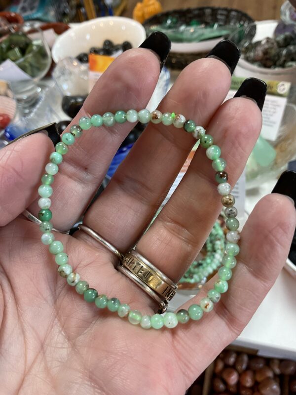 4mm Chrysoprase Bead Bracelet - Image 3